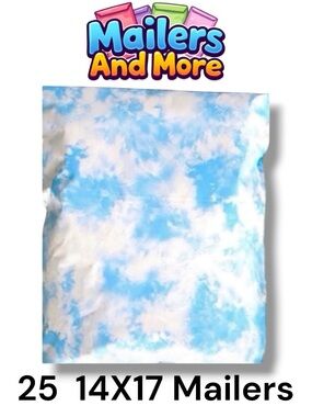 25 14X17 Poly Mailers Cloud Tye Dye ,Shipping Envelopes PRICE IS FIRM